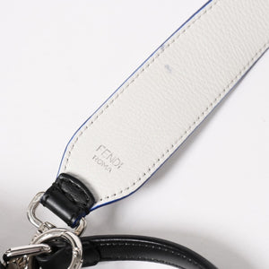 FENDI フェンディ ミニピーカブー ハンドバッグ 8BN244 ショルダーバッグ レースアップ ブラック ブルー シルバー金具 美品 中古 4a005336