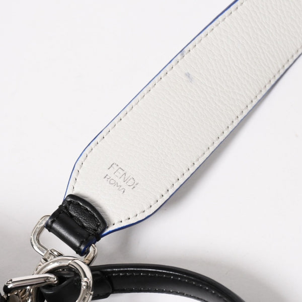 FENDI フェンディ ミニピーカブー ハンドバッグ 8BN244 ショルダーバッグ レースアップ ブラック ブルー シルバー金具 美品 中古 4a005336