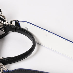 FENDI フェンディ ミニピーカブー ハンドバッグ 8BN244 ショルダーバッグ レースアップ ブラック ブルー シルバー金具 美品 中古 4a005336