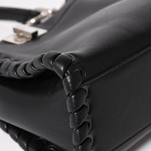 Load image into Gallery viewer, FENDI フェンディ ミニピーカブー ハンドバッグ 8BN244 ショルダーバッグ レースアップ ブラック ブルー ホワイト シルバー金具 美品 中古 4a005336