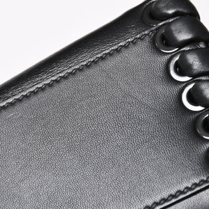 FENDI フェンディ ミニピーカブー ハンドバッグ 8BN244 ショルダーバッグ レースアップ ブラック ブルー シルバー金具 美品 中古 4a005336