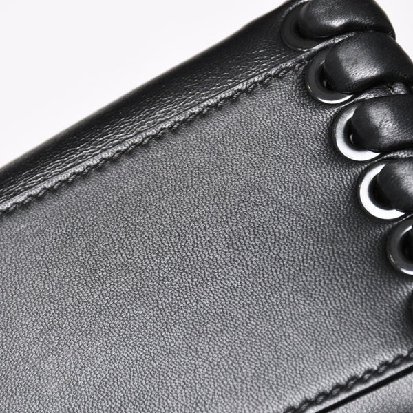 FENDI フェンディ ミニピーカブー ハンドバッグ 8BN244 ショルダーバッグ レースアップ ブラック ブルー シルバー金具 美品 中古 4a005336
