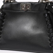 Load image into Gallery viewer, FENDI フェンディ ミニピーカブー ハンドバッグ 8BN244 ショルダーバッグ レースアップ ブラック ブルー ホワイト シルバー金具 美品 中古 4a005336