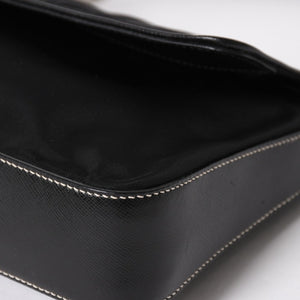 PRADA プラダ ハンドバッグ ショルダーバッグ ブラック ナイロン テスート サファーノ レザー 美品 中古 4a004862
