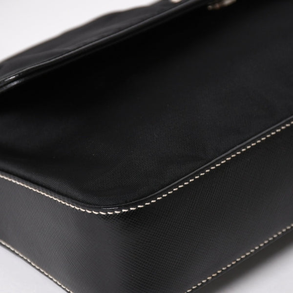 PRADA プラダ ハンドバッグ ショルダーバッグ ブラック ナイロン テスート サファーノ レザー 美品 中古 4a004862