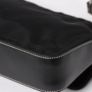 PRADA プラダ ハンドバッグ ショルダーバッグ ブラック ナイロン テスート サファーノ レザー 美品 中古 4a004862