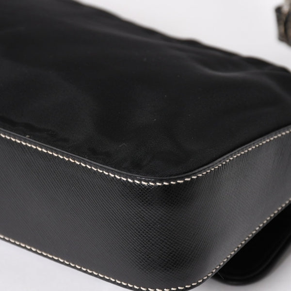 PRADA プラダ ハンドバッグ ショルダーバッグ ブラック ナイロン テスート サファーノ レザー 美品 中古 4a004862