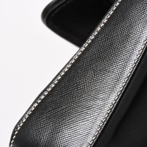 PRADA プラダ ハンドバッグ ショルダーバッグ ブラック ナイロン テスート サファーノ レザー 美品 中古 4a004862