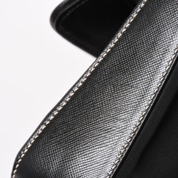PRADA プラダ ハンドバッグ ショルダーバッグ ブラック ナイロン テスート サファーノ レザー 美品 中古 4a004862