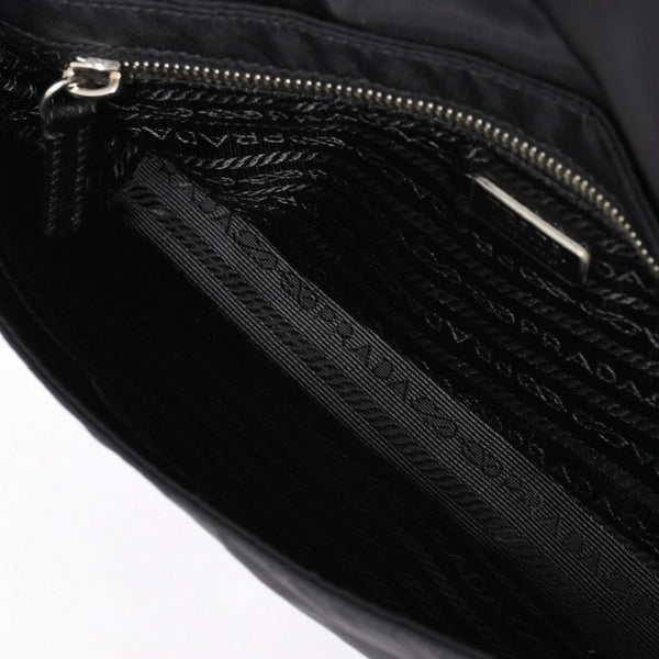 PRADA プラダ ハンドバッグ ショルダーバッグ ブラック ナイロン テスート サファーノ レザー 美品 中古 4a004862