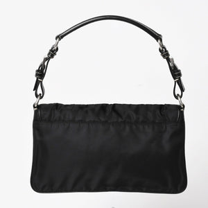 PRADA プラダ ハンドバッグ ショルダーバッグ ブラック ナイロン テスート サファーノ レザー 美品 中古 4a004862
