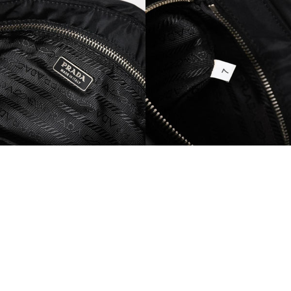 PRADA プラダ ハンドバッグ ショルダーバッグ ブラック ナイロン テスート サファーノ レザー 美品 中古 4a004862