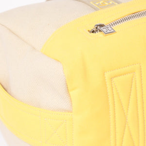 CHANEL CHANEL Sports Line Boston Bag Coco Mark No. 12 Canvas Yellow Beige Silver Hardware Good Condition Used 4a004912