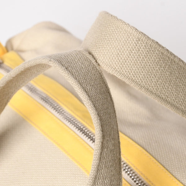 CHANEL CHANEL Sports Line Boston Bag Coco Mark No. 12 Canvas Yellow Beige Silver Hardware Good Condition Used 4a004912