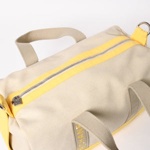 CHANEL CHANEL Sports Line Boston Bag Coco Mark No. 12 Canvas Yellow Beige Silver Hardware Good Condition Used 4a004912