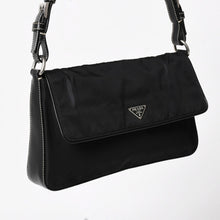 Load image into Gallery viewer, PRADA プラダ ハンドバッグ ショルダーバッグ ブラック ナイロン テスート サファーノ レザー 美品 中古 4a004862