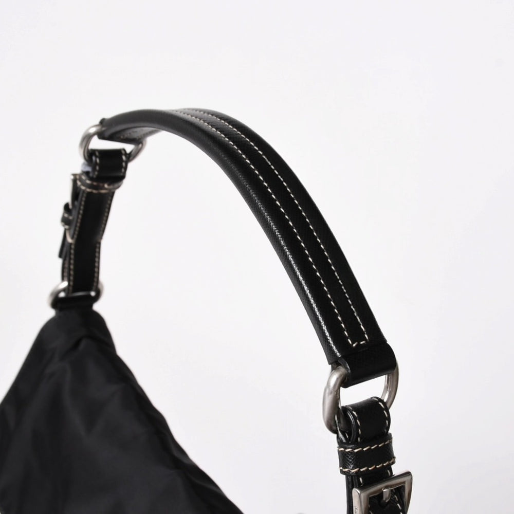 PRADA プラダ ハンドバッグ ショルダーバッグ ブラック ナイロン テスート サファーノ レザー 美品 中古 4a004862