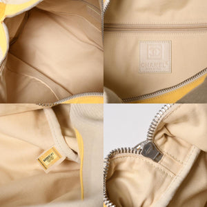 CHANEL CHANEL Sports Line Boston Bag Coco Mark No. 12 Canvas Yellow Beige Silver Hardware Good Condition Used 4a004912