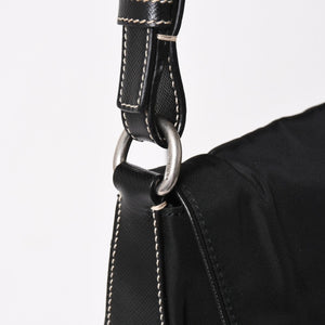 PRADA プラダ ハンドバッグ ショルダーバッグ ブラック ナイロン テスート サファーノ レザー 美品 中古 4a004862