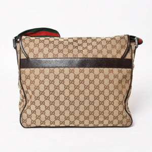 GUCCI Gucci Web Strap Messenger Shoulder Bag 233052 GG Canvas Sherry Line Brown Good Condition Used 4a004839