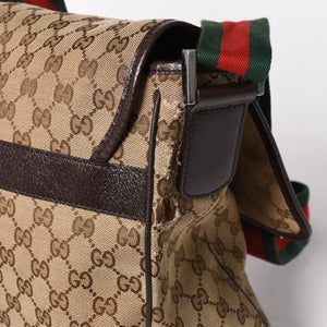 GUCCI Gucci Web Strap Messenger Shoulder Bag 233052 GG Canvas Sherry Line Brown Good Condition Used 4a004839
