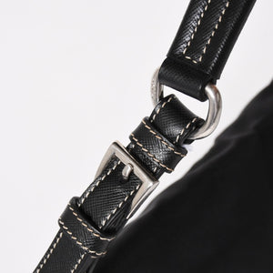 PRADA プラダ ハンドバッグ ショルダーバッグ ブラック ナイロン テスート サファーノ レザー 美品 中古 4a004862