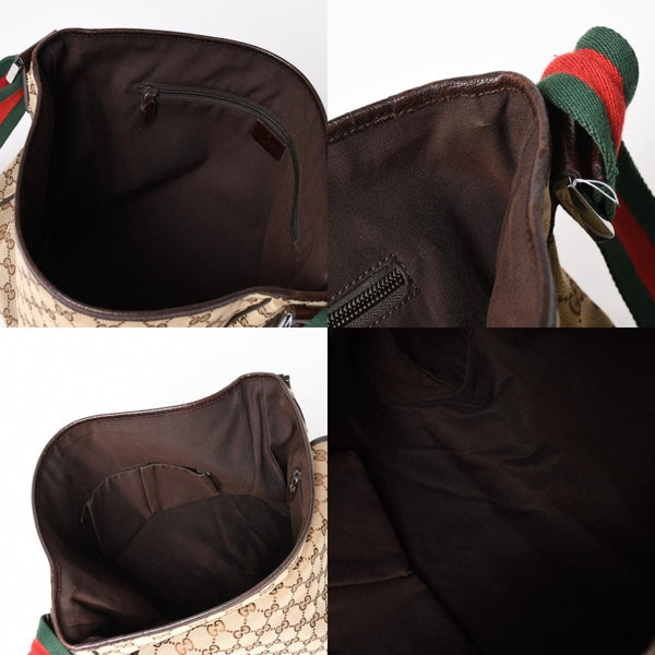 GUCCI Gucci Web Strap Messenger Shoulder Bag 233052 GG Canvas Sherry Line Brown Good Condition Used 4a004839