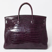 Load image into Gallery viewer, 極美品 HERMES エルメス Birkin 40 バーキン40 ハンドバッグ □P刻印 アメジスト ポロサス 2012年製 シルバー金具 内縫い 中古 4a005364