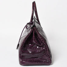 Load image into Gallery viewer, 極美品 HERMES エルメス Birkin 40 バーキン40 ハンドバッグ □P刻印 アメジスト ポロサス 2012年製 シルバー金具 内縫い 中古 4a005364