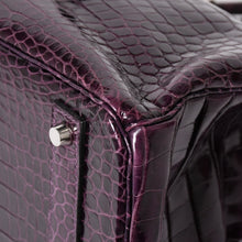 Load image into Gallery viewer, 極美品 HERMES エルメス Birkin 40 バーキン40 ハンドバッグ □P刻印 アメジスト ポロサス 2012年製 シルバー金具 内縫い 中古 4a005364
