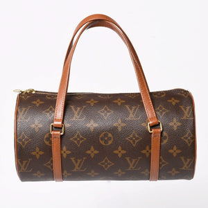 極美品 LOUIS VUITTON ルイヴィトン パピヨン26 ハンドバッグ M51366 モノグラム ブラウン レザー ゴールド金具 旧型 中古 4a004870