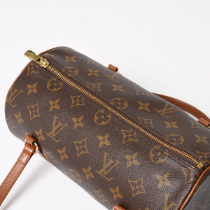 極美品 LOUIS VUITTON ルイヴィトン パピヨン26 ハンドバッグ M51366 モノグラム ブラウン レザー ゴールド金具 旧型 中古 4a004870