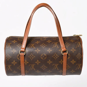 極美品 LOUIS VUITTON ルイヴィトン パピヨン26 ハンドバッグ M51366 モノグラム ブラウン レザー ゴールド金具 旧型 中古 4a004870