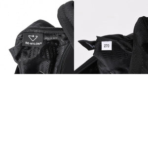 極美品 PRADA プラダ ホーボー ワンショルダーバッグ MV515 トライアングルロゴプレート ナイロン ブラック 中古 4a004858