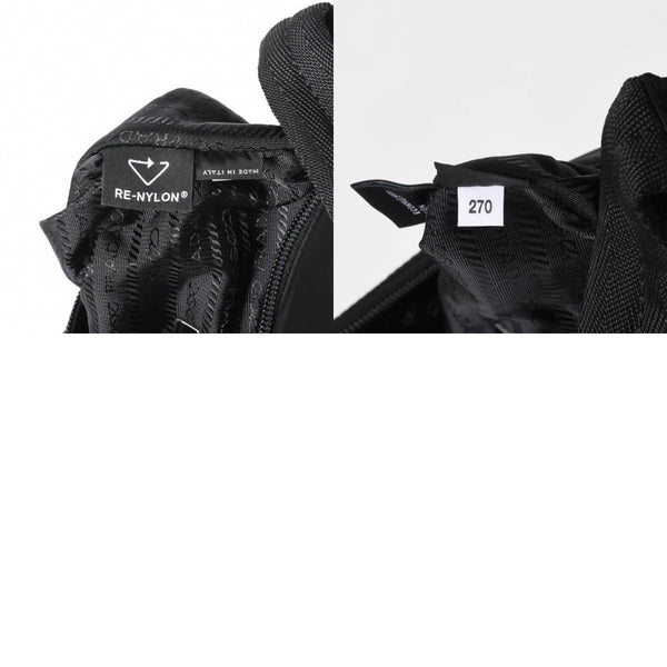 極美品 PRADA プラダ ホーボー ワンショルダーバッグ MV515 トライアングルロゴプレート ナイロン ブラック 中古 4a004858