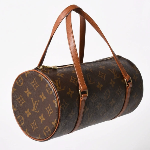 極美品 LOUIS VUITTON ルイヴィトン パピヨン26 ハンドバッグ M51366 モノグラム ブラウン レザー ゴールド金具 旧型 中古 4a004870