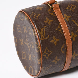 極美品 LOUIS VUITTON ルイヴィトン パピヨン26 ハンドバッグ M51366 モノグラム ブラウン レザー ゴールド金具 旧型 中古 4a004870