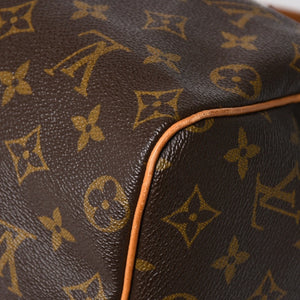 LOUIS VUITTON ルイヴィトン スピーディ25 ハンドバック M41528 モノグラム PVC ヌメ革 レザー ブラウン ゴールド金具 美品 中古 4a004871