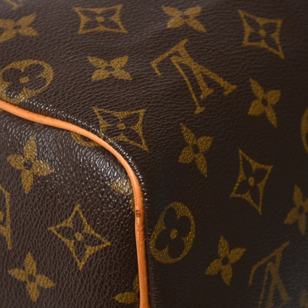 LOUIS VUITTON ルイヴィトン スピーディ25 ハンドバック M41528 モノグラム PVC ヌメ革 レザー ブラウン ゴールド金具 美品 中古 4a004871