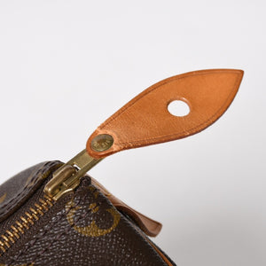 LOUIS VUITTON ルイヴィトン スピーディ25 ハンドバック M41528 モノグラム PVC ヌメ革 レザー ブラウン ゴールド金具 美品 中古 4a004871