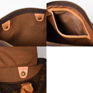 LOUIS VUITTON ルイヴィトン スピーディ25 ハンドバック M41528 モノグラム PVC ヌメ革 レザー ブラウン ゴールド金具 美品 中古 4a004871