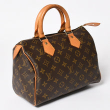 Load image into Gallery viewer, LOUIS VUITTON ルイヴィトン スピーディ25 ハンドバック M41528 モノグラム PVC ヌメ革 レザー ブラウン ゴールド金具 美品 中古 4a004871