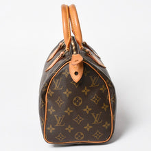 Load image into Gallery viewer, LOUIS VUITTON ルイヴィトン スピーディ25 ハンドバック M41528 モノグラム PVC ヌメ革 レザー ブラウン ゴールド金具 美品 中古 4a004871