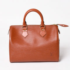 極美品 LOUIS VUITTON ルイヴィトン エピ スピーディ25 ハンドバッグ ブラウン ゴールド金具 M43013 中古 4a004848
