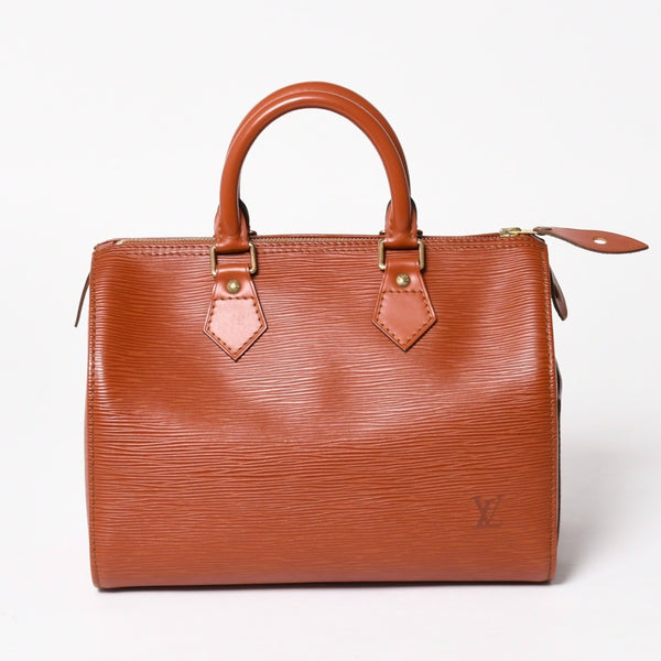 極美品 LOUIS VUITTON ルイヴィトン エピ スピーディ25 ハンドバッグ ブラウン ゴールド金具 M43013 中古 4a004848