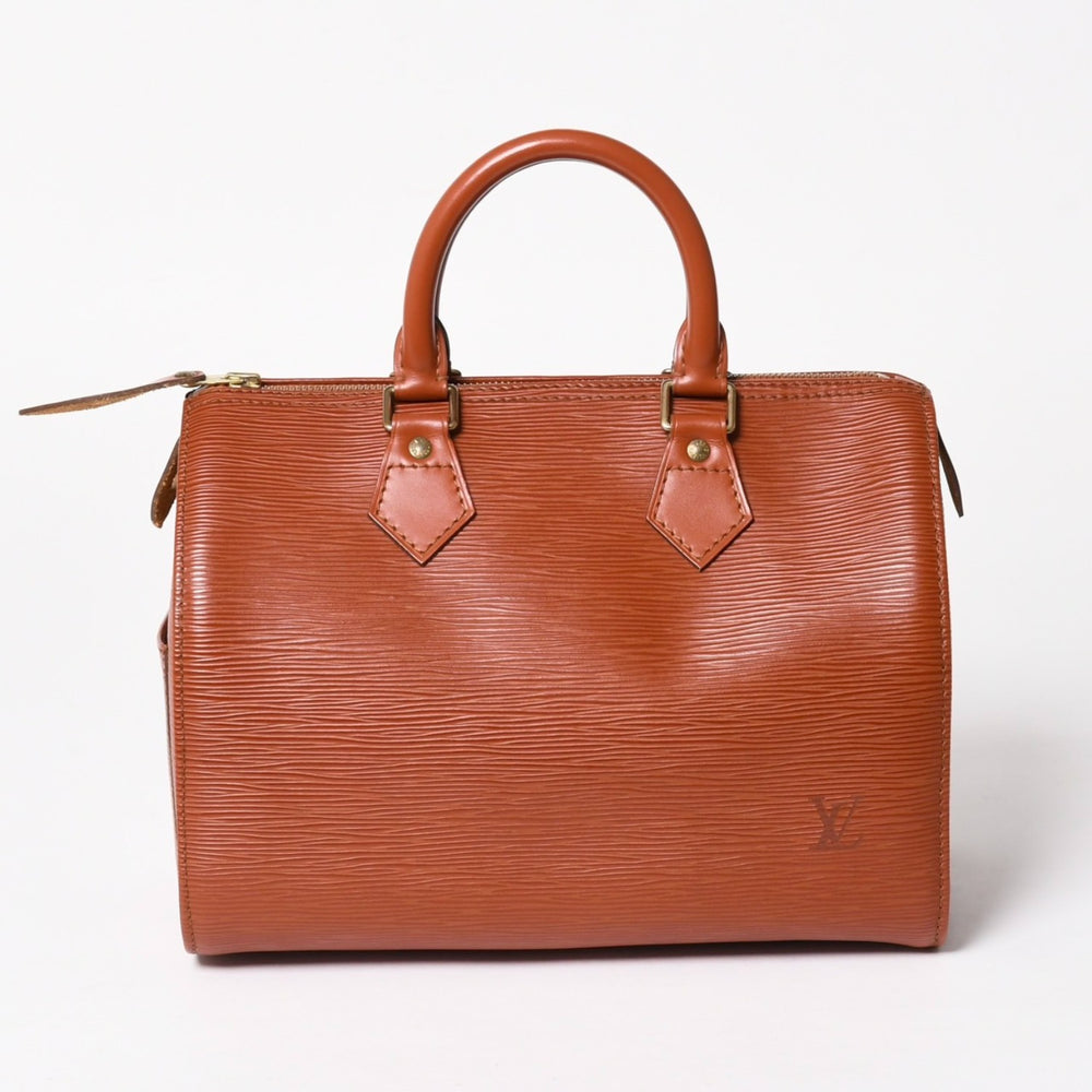 極美品 LOUIS VUITTON ルイヴィトン エピ スピーディ25 ハンドバッグ ブラウン ゴールド金具 M43013 中古 4a004848