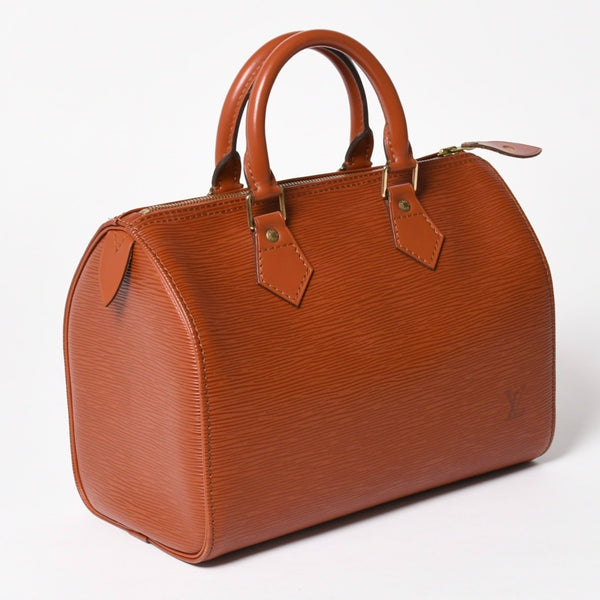 極美品 LOUIS VUITTON ルイヴィトン エピ スピーディ25 ハンドバッグ ブラウン ゴールド金具 M43013 中古 4a004848