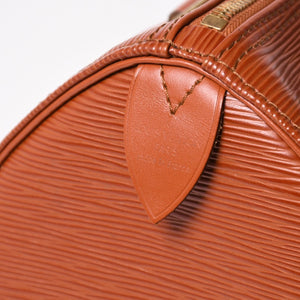 極美品 LOUIS VUITTON ルイヴィトン エピ スピーディ25 ハンドバッグ ブラウン ゴールド金具 M43013 中古 4a004848