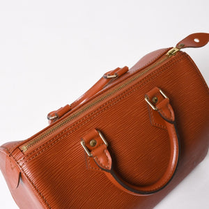 極美品 LOUIS VUITTON ルイヴィトン エピ スピーディ25 ハンドバッグ ブラウン ゴールド金具 M43013 中古 4a004848
