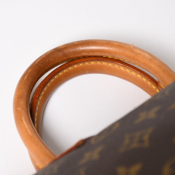 LOUIS VUITTON ルイヴィトン スピーディ25 ハンドバック M41528 モノグラム PVC ヌメ革 レザー ブラウン ゴールド金具 美品 中古 4a004871